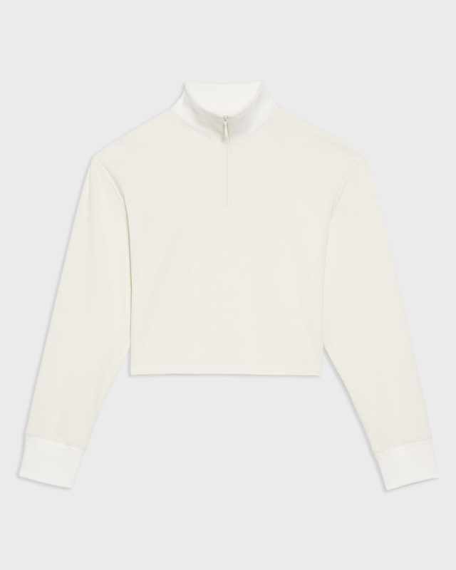 Cropped Half-Zip Viscose Sweatshirt